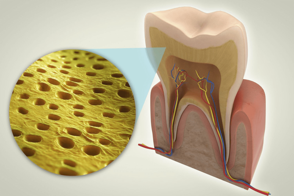 Dentin damage occurs